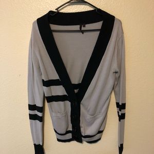 Black and grey varsity jacket